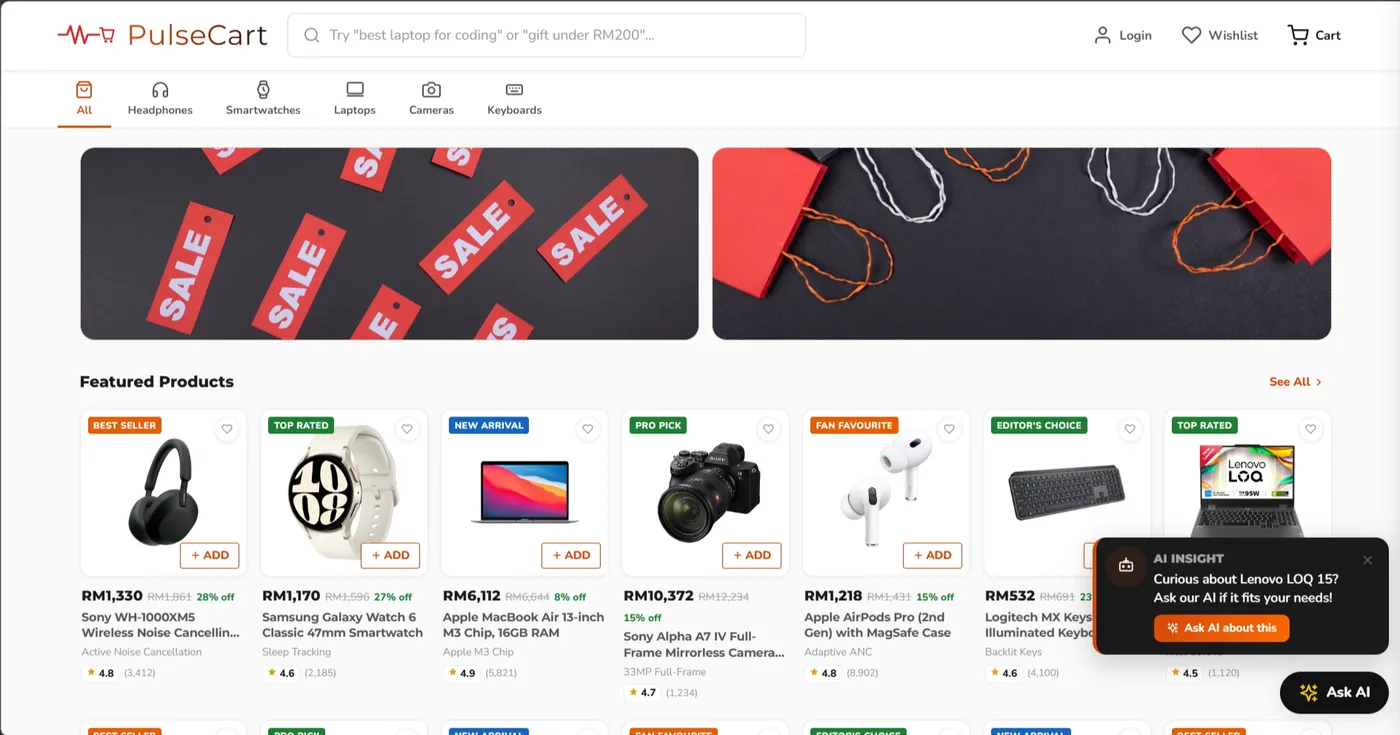 PulseCart AI — live site